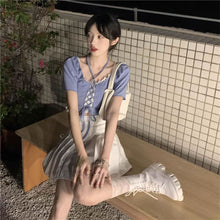 画像をギャラリービューアに読み込む, 韓国っぱフリル ギャザー キャミソールTシャツ半袖スリムサマーデザインショート丈トップス2点セット