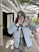 画像をギャラリービューアに読み込む, Poloポロカラーコットンコート秋冬厚くて暖かいルーズコットンコート韓国ファッションレデイーズカジュアトップス