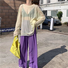 画像をギャラリービューアに読み込む, 長袖 メッシュトップス 透け感ダンス 衣装 個性的 服 ストリート系シャツレディース韓国ファッション