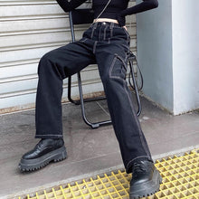 画像をギャラリービューアに読み込む, 原宿風デニムハイウエストボトムスパンツヒップホップスタイルストリート