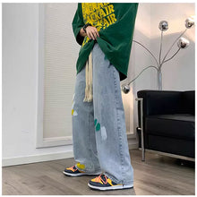 画像をギャラリービューアに読み込む, 原宿系落書き伸縮性ウエストメンズデニムパンツ
