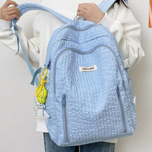 画像をギャラリービューアに読み込む, 韓国ファッションふんわりリュックカジュアル ワッフルバッグくしゅフワバックパック通勤 通学