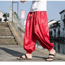 画像をギャラリービューアに読み込む, ストリート系シンプルゆったりカジュアルパンツメンズクールな生地ドラゴンパターン