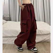 画像をギャラリービューアに読み込む, ジャズダンス用 レディース ヒップホップ カーゴパンツ アメリカンリトロ ワイドレッグ スウェットパンツ