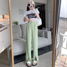 画像をギャラリービューアに読み込む, 韓国っぱフレアパンツフロントスリットカジュアルレデイーズ気質パンツ