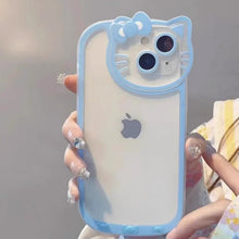 画像をギャラリービューアに読み込む, 猫耳デザイン 耐衝撃 全周囲レンズ保護 iPhone15 iPhone16 iPhone14対応 クリアスマホケース