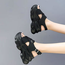 画像をギャラリービューアに読み込む, レトロ厚底スポーツサンダルジュアルシューズ学生通学クロスベルト靴 韓国ファッション