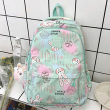 画像をギャラリービューアに読み込む, 大容量防水リュックサック 通学 バックパック 学生 シンプル 通勤 軽量うさぎ柄かわいい韓国っぱパック