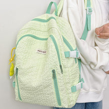 画像をギャラリービューアに読み込む, 韓国ファッションふんわりリュックカジュアル ワッフルバッグくしゅフワバックパック通勤 通学
