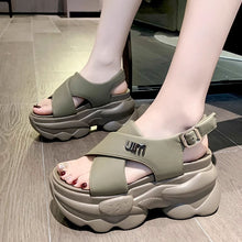 画像をギャラリービューアに読み込む, レトロ厚底スポーツサンダルジュアルシューズ学生通学クロスベルト靴 韓国ファッション