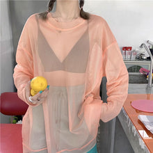 画像をギャラリービューアに読み込む, 長袖 メッシュトップス 透け感ダンス 衣装 個性的 服 ストリート系シャツレディース韓国ファッション