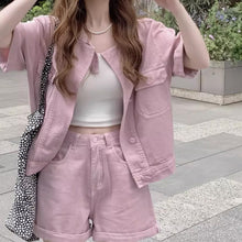 画像をギャラリービューアに読み込む, 春デニム 2点セットレディースピンクデニムセット春のデートオフィスカジュアル向け若い女性向けキュートピンクデニムセットアップ