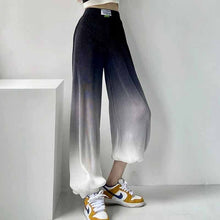 画像をギャラリービューアに読み込む, ファッショナブルなルーズグラデーションスポーツパンツ夏薄部カジュアルオーバーオールハイウエストストレートパンツ痩身パンツ