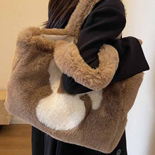 画像をギャラリービューアに読み込む, モコモコバッグ女性大容量新型秋冬手提げショルダーバッグ冬のモコモコバッグ通勤トートバッグ