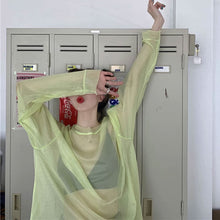 画像をギャラリービューアに読み込む, 長袖 メッシュトップス 透け感ダンス 衣装 個性的 服 ストリート系シャツレディース韓国ファッション