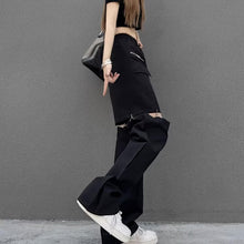 画像をギャラリービューアに読み込む, 韓国 スタイル ストリート スケーター ステージ衣装 ダンス衣装 ガールズ ファッション HIPHOP 長ズボン ロングパンツ レディース ダンス 衣装 ヒップホップ 派手 カワ な 服 原宿 個性派 パンツ 取り外し可能カーゴパンツ