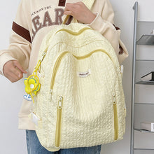 画像をギャラリービューアに読み込む, 韓国ファッションふんわりリュックカジュアル ワッフルバッグくしゅフワバックパック通勤 通学