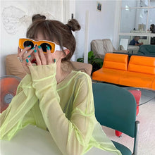 画像をギャラリービューアに読み込む, 長袖 メッシュトップス 透け感ダンス 衣装 個性的 服 ストリート系シャツレディース韓国ファッション