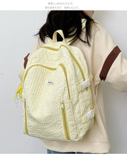 画像をギャラリービューアに読み込む, 韓国ファッションふんわりリュックカジュアル ワッフルバッグくしゅフワバックパック通勤 通学