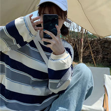 画像をギャラリービューアに読み込む, 原宿系ダンス洋服ロンT ボーダー柄 マルチボーダー柄Tシャツ