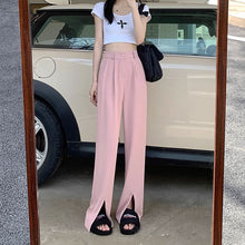 画像をギャラリービューアに読み込む, 韓国っぱフレアパンツフロントスリットカジュアルレデイーズ気質パンツ