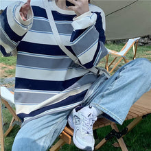 画像をギャラリービューアに読み込む, 原宿系ダンス洋服ロンT ボーダー柄 マルチボーダー柄Tシャツ