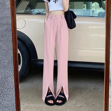 画像をギャラリービューアに読み込む, 韓国っぱフレアパンツフロントスリットカジュアルレデイーズ気質パンツ