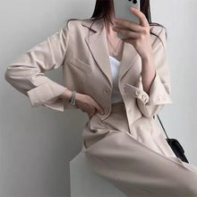 画像をギャラリービューアに読み込む, 2点セットアップジャケットとパンツ通勤洋服気質ファッションスーツセット