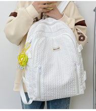 画像をギャラリービューアに読み込む, 韓国ファッションふんわりリュックカジュアル ワッフルバッグくしゅフワバックパック通勤 通学