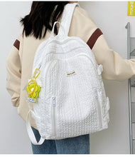 画像をギャラリービューアに読み込む, 韓国ファッションふんわりリュックカジュアル ワッフルバッグくしゅフワバックパック通勤 通学