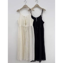 画像をギャラリービューアに読み込む, 韓国ファッショントップスラウンドネック中空カーディガン シースルーレーススリップドレスレデイーズ