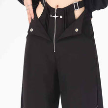 画像をギャラリービューアに読み込む, ファスナー付きパンツ女性用ストレートハイウエストカジュアルパンツコーデュロイワイドパンツ韓国insトレンド