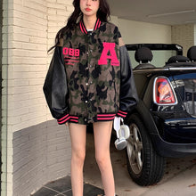 画像をギャラリービューアに読み込む, 迷彩 ミリタリー 刺繍 ワッペン スタジャン ベースボールジャケット 韓国系ファッション 韓国 ジャケット ブルゾン ジャンパー レディース メンズ ダンス衣装 イベント 個性的 奇抜 ストリート HIPHOP アウター原宿系スタイル ファッション 韓国 個性 派手 奇抜 モテカワ 派手