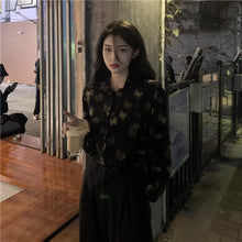 画像をギャラリービューアに読み込む, バタフライデザイン レトロフレンチ シルクブラウスレデイーズトップス