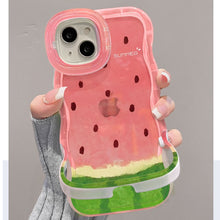 画像をギャラリービューアに読み込む, スタンド付きフルーツスイカケースiphoneケースチーズスマホグリップシリコンiphone 13 iphone 14 iphone 15