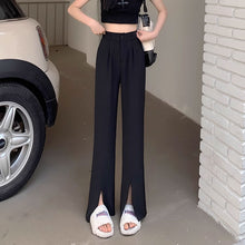 画像をギャラリービューアに読み込む, 韓国っぱフレアパンツフロントスリットカジュアルレデイーズ気質パンツ