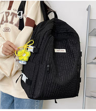 画像をギャラリービューアに読み込む, 韓国ファッションふんわりリュックカジュアル ワッフルバッグくしゅフワバックパック通勤 通学