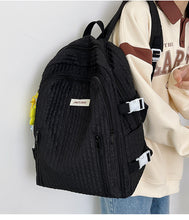 画像をギャラリービューアに読み込む, 韓国ファッションふんわりリュックカジュアル ワッフルバッグくしゅフワバックパック通勤 通学