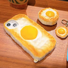 画像をギャラリービューアに読み込む, かわいいiphoneケース目玉焼き スマホグリップシリコンiphone 13 iphone 14 iphone 15 iphone 16ファッションケース