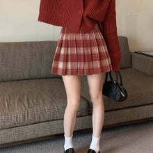 画像をギャラリービューアに読み込む, レトロなチェック半身スカート婦人服新型ハイウエスト着痩せデザイン感A字プリーツスカートins