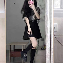 画像をギャラリービューアに読み込む, 夏のトレンド半袖シャツスカート2点セットペイント風 シャツ ハイウエスト プリーツスカート セットアップ トップス 半袖 モノトーン ボトムス ミニスカート