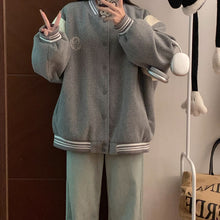 画像をギャラリービューアに読み込む, 原宿系スタイル ファッション おしゃれスボールジャケットスタジャンアウタージャケットストリートHIPHOPメンズ奇抜派手ワッペン大きいサイズバイカラーヒップホップ