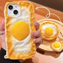 画像をギャラリービューアに読み込む, かわいいiphoneケース目玉焼き スマホグリップシリコンiphone 13 iphone 14 iphone 15 iphone 16ファッションケース