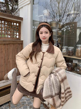 画像をギャラリービューアに読み込む, Poloポロカラーコットンコート秋冬厚くて暖かいルーズコットンコート韓国ファッションレデイーズカジュアトップス