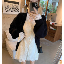 画像をギャラリービューアに読み込む, 2セットアップレディースデザイン性 フレンチ韓国風 Vネック スリットデザイン ニットカーディガン ロングスリーブ トップス 秋冬 オフィス カジュアル