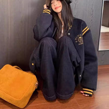 画像をギャラリービューアに読み込む, 韓国系ファッション刺繍スタジャンベースボールジャケットジャケットブルゾンジャンパーダンス衣装個性的アウター原宿系発表会衣装練習着公演服