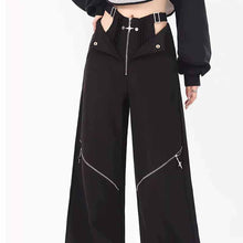 画像をギャラリービューアに読み込む, ファスナー付きパンツ女性用ストレートハイウエストカジュアルパンツコーデュロイワイドパンツ韓国insトレンド