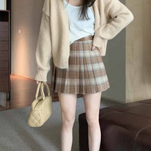 画像をギャラリービューアに読み込む, レトロなチェック半身スカート婦人服新型ハイウエスト着痩せデザイン感A字プリーツスカートins