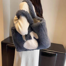 画像をギャラリービューアに読み込む, モコモコバッグ女性大容量新型秋冬手提げショルダーバッグ冬のモコモコバッグ通勤トートバッグ