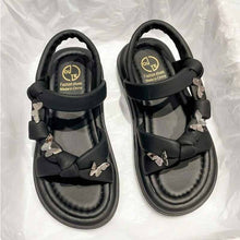 画像をギャラリービューアに読み込む, オールマッチファッションサンダルビーチシューズプラットフォームプラットフォームローマンシューズクロスベルト バタフライモチーフ プラットフォーム サンダル